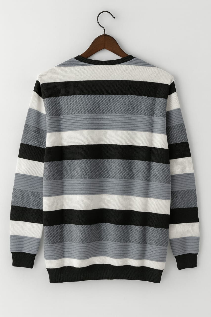 Stylish Striped Winter Wear T-Shirt for Men - Image 4