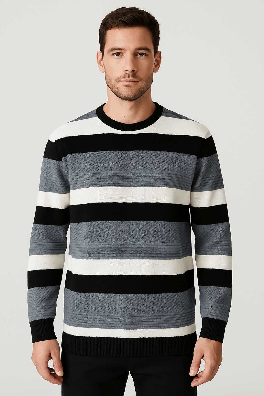 Stylish Striped Winter Wear T-Shirt for Men