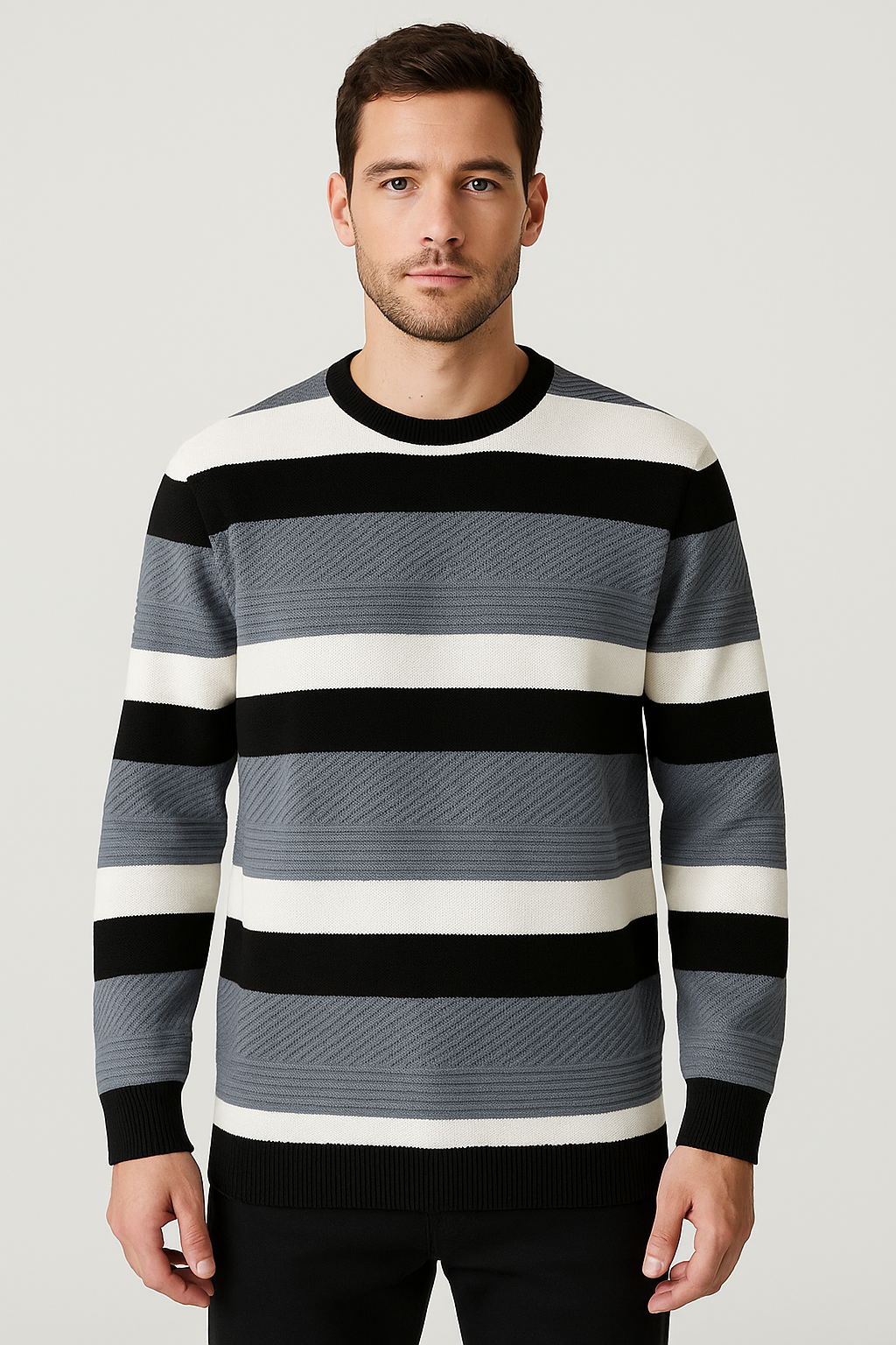 Stylish Striped Winter Wear T-Shirt for Men