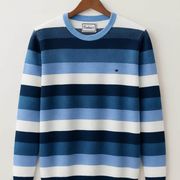 Trendy Men’s Striped Winter T-Shirt