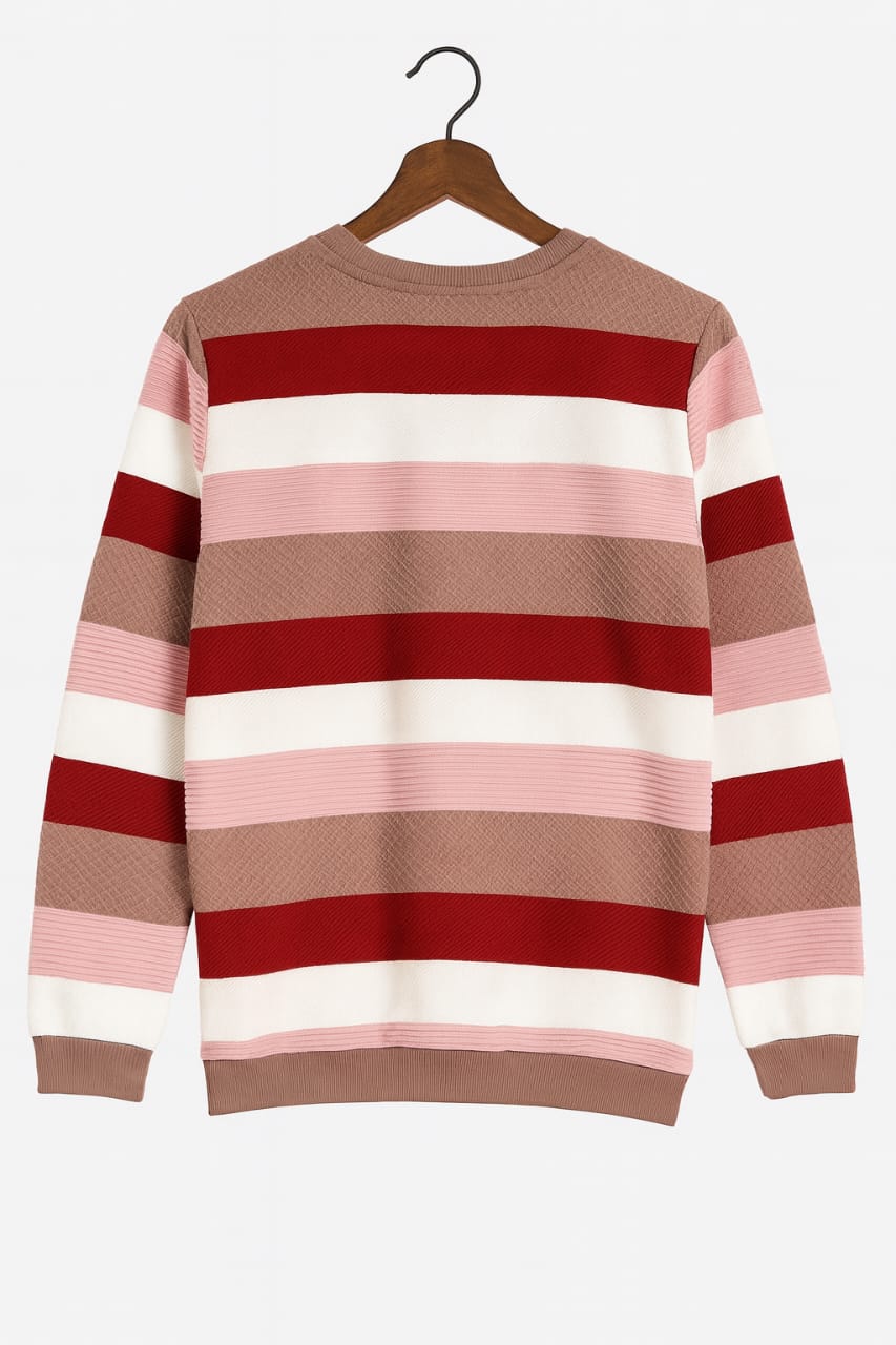 Trendy Men’s Striped Winter T-Shirt - Image 2