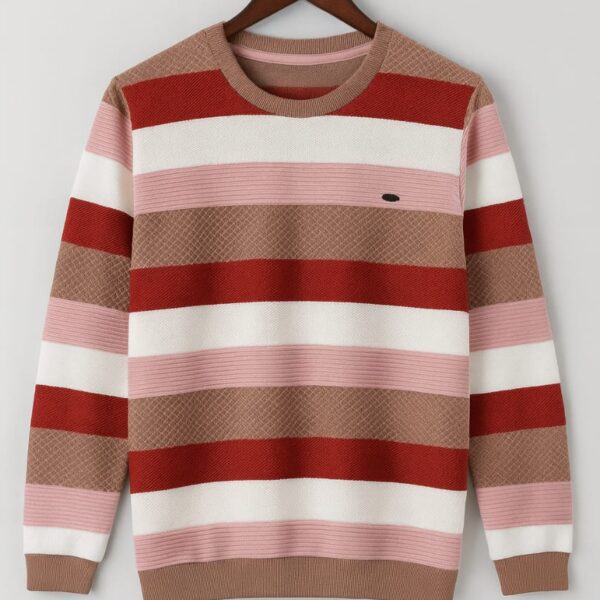 Trendy Men’s Striped Winter T-Shirt