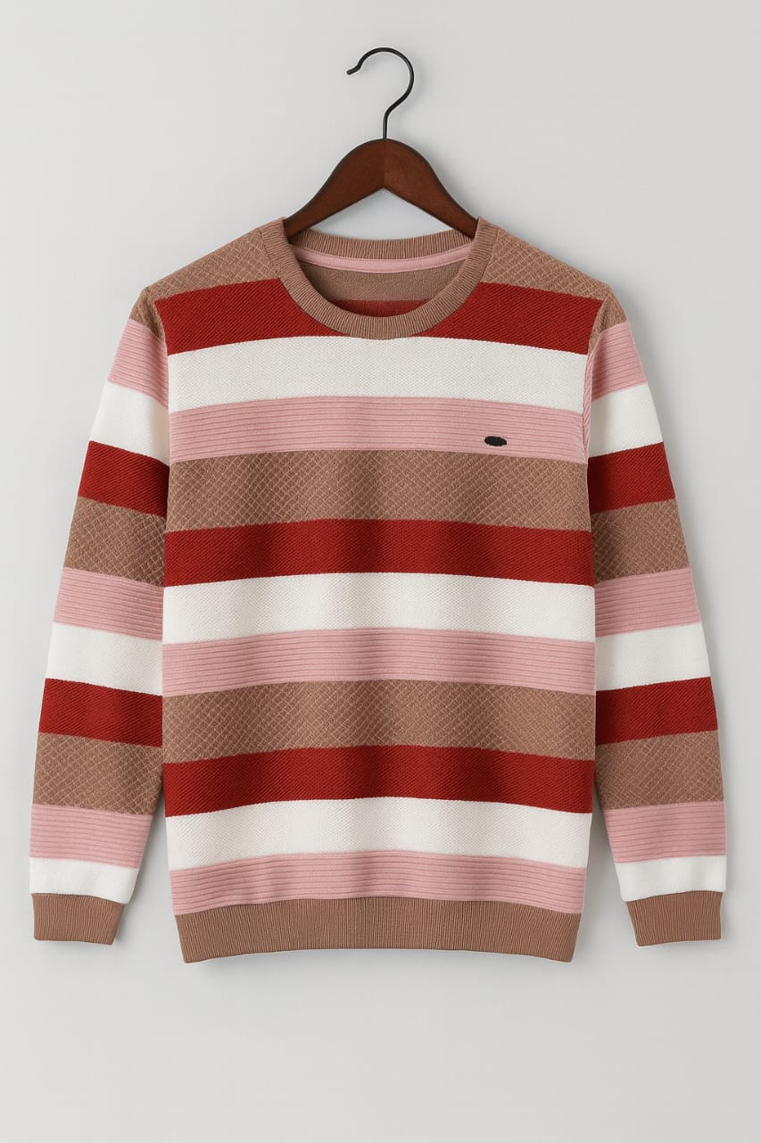 Trendy Men’s Striped Winter T-Shirt